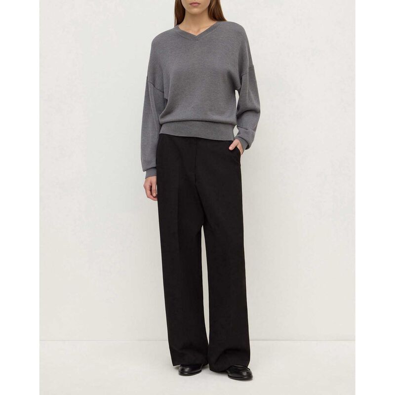 Assembly Label Mira V Neck Sweater Dark Grey Marle image number 3